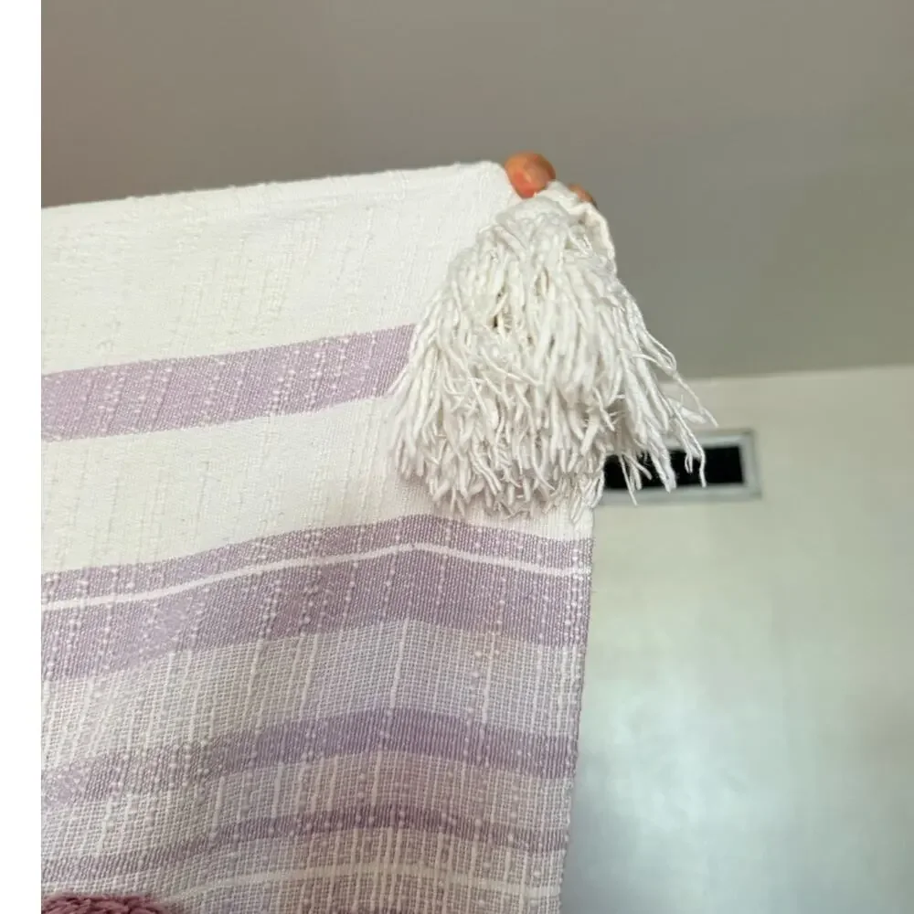 Anthropologie Kamryn Tufted Tassel Throw Blanket Boho